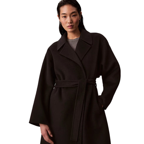 Cappotto Donna in misto lana, con cintura e lunghezza midi